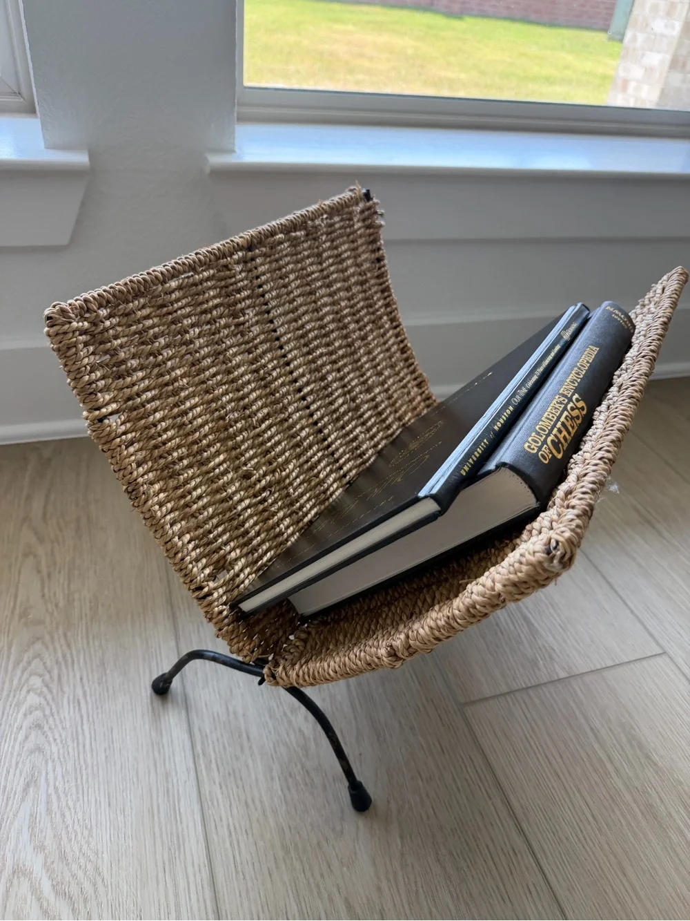 Woven Seagrass Magazine Rack in Natural Tan - Home Accents